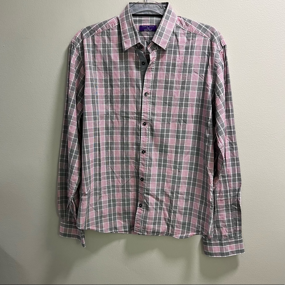 Zara man button up long sleeve shirt size 38 M
